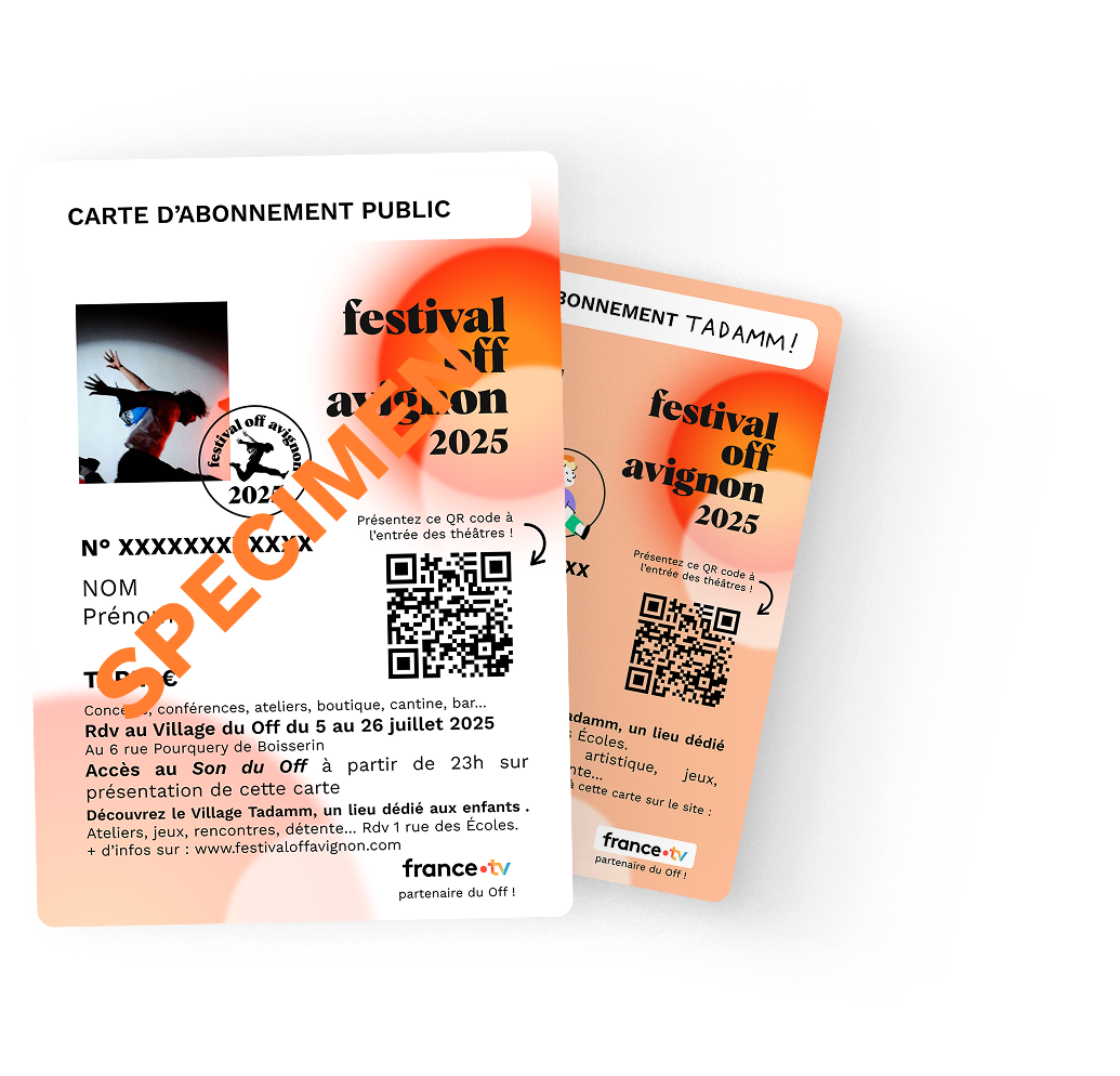 Exemple d'une carte d'abonnement Festival Off