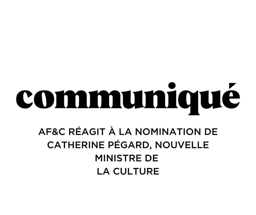 AF&C réagit à la nomination de Catherine Pégard, nouvelle ministre de la Culture