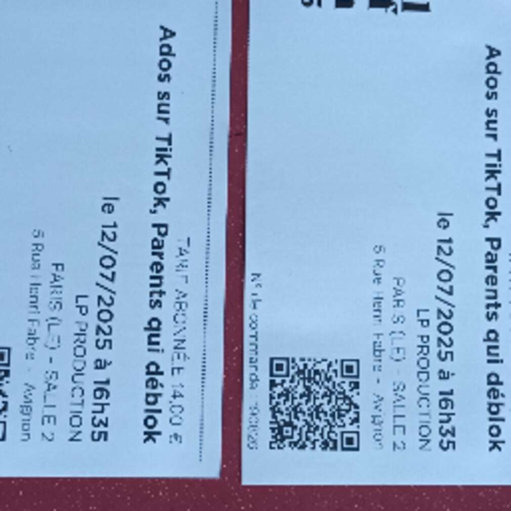 Vente de billets