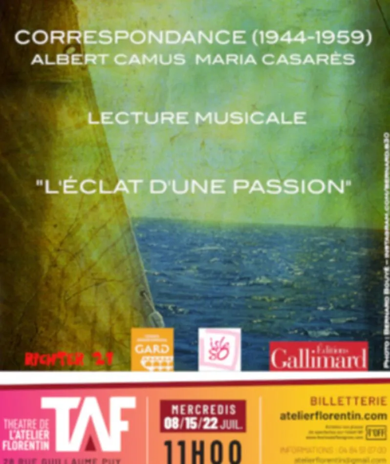 Affiche du spectacle Correspondance L'éclat d'une passion