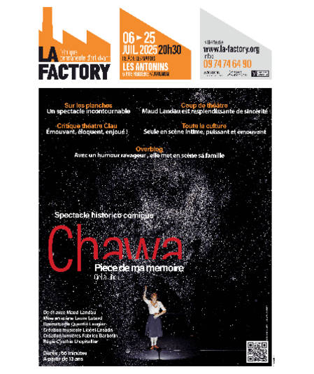 Affiche du spectacle Chawa : Pièce de ma mémoire