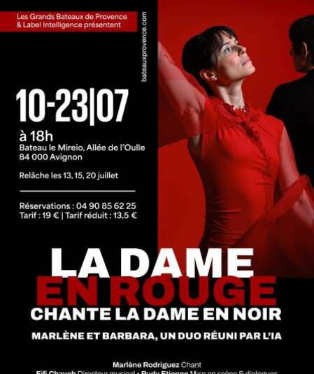Affiche du spectacle la Dame en Rouge chante la Dame en Noir