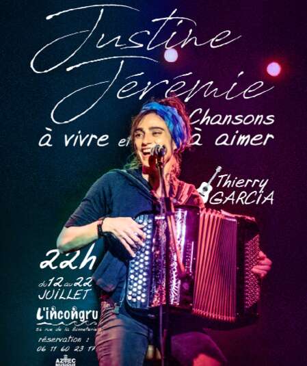 Affiche du spectacle Justine Jérémie / Chansons à vivre et à aimer