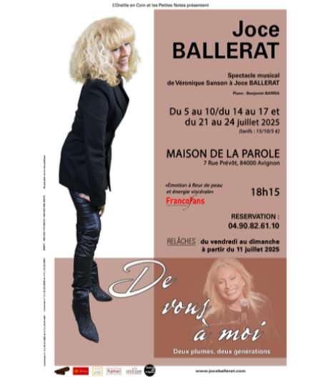 Affiche du spectacle De vous à moi (de Véronique Sanson à Joce Ballerat)
