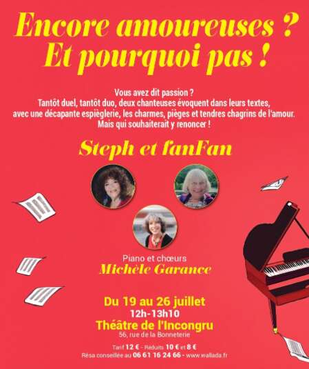 Affiche du spectacle Encore amoureuses ? Et pourquoi pas !