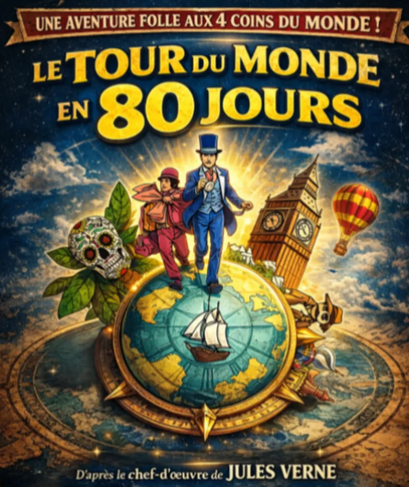 Affiche du spectacle Le Tour du Monde en 80 Jours