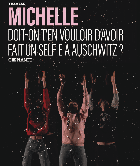 Affiche du spectacle Michelle doit-on t'en vouloir d'avoir fait un selfie à Auschwitz ?