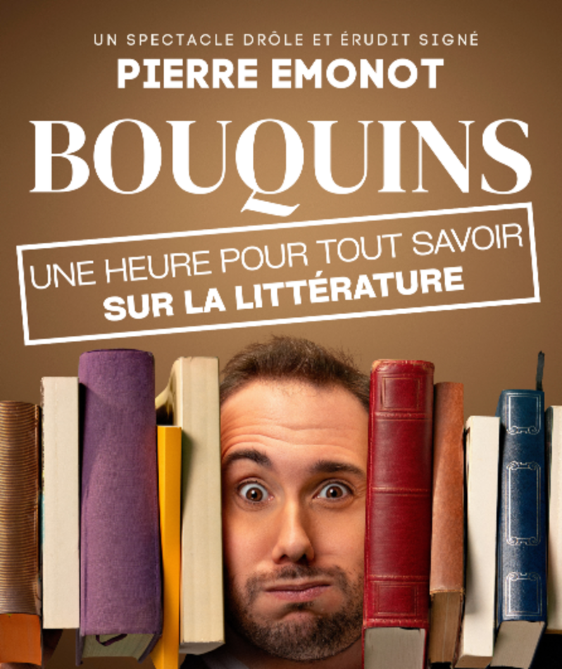 Affiche du spectacle Bouquins, une heure pour tout savoir sur la Littérature