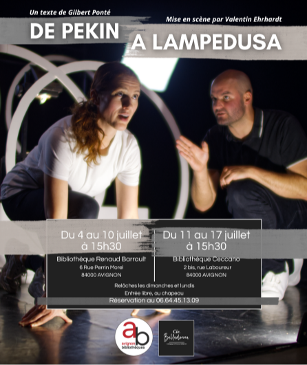 Affiche du spectacle De Pékin à Lampedusa