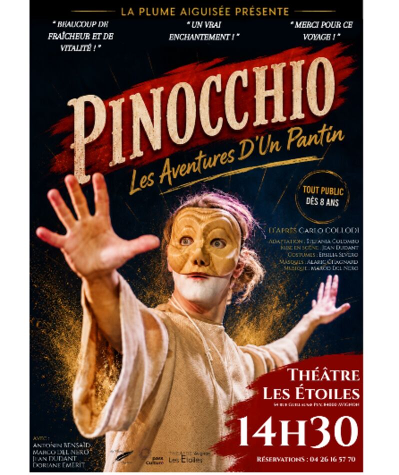 Affiche du spectacle Pinocchio, Les Aventures d'un Pantin